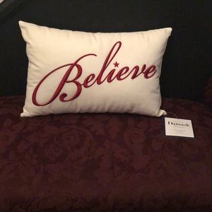 NWT CHARTER CLUB embroidered BELIEVE pillow
